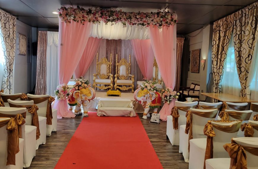 Simple & Elegant Mandap decorations @ Dinesh Cafe Duluth